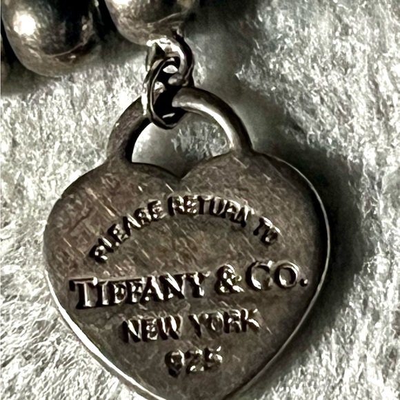 Tiffany Blue Heart Sterling SilverNecklace 17 inch - Picture 4 of 5